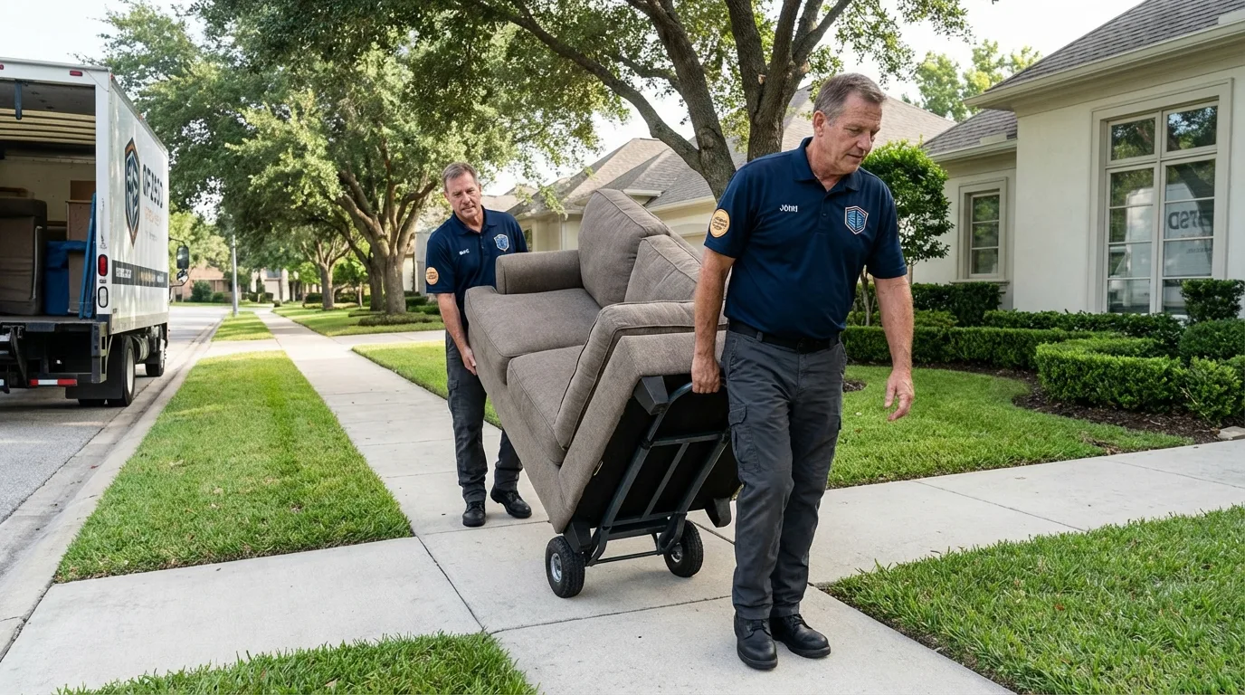Local residential moving crew loading furniture in Bonita Springs, FL