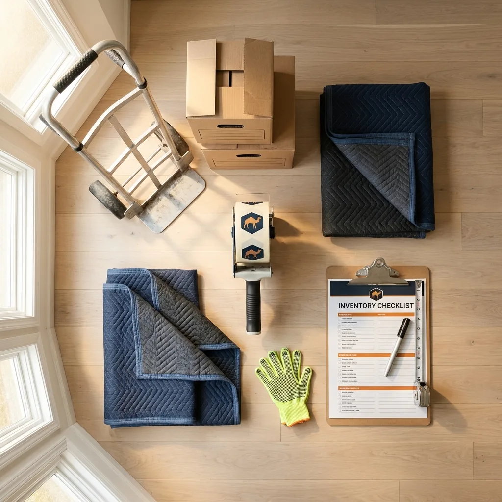 Professional moving supplies and packing materials layout for Bonita Springs residential relocations
